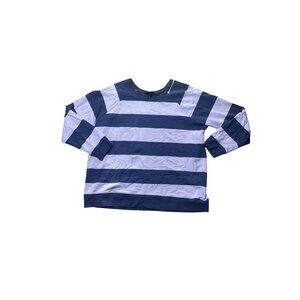Torrid Striped Long Sleeve Sweatshirt Modal Cotton Spandex Blend Pink Navy Blue